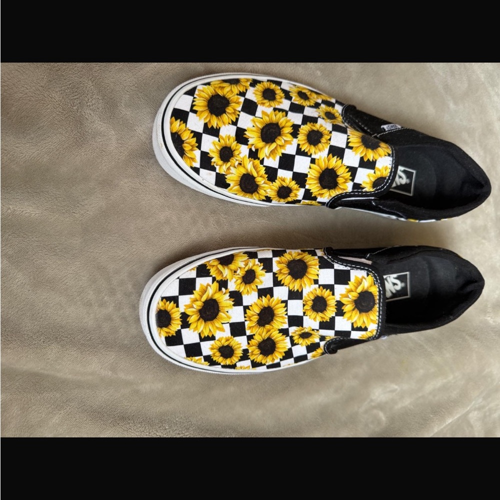 Vans Women Sunflower Checkered Slip-On Sneakers